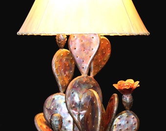 Copper Cactus Lamp - Rustic - Handcrafted - Southwestern Lighting - Farmhouse - Country Home