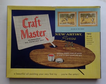 Vintage Paint By Number painting set by Craft Master In The Marsh ducks geese wildlife