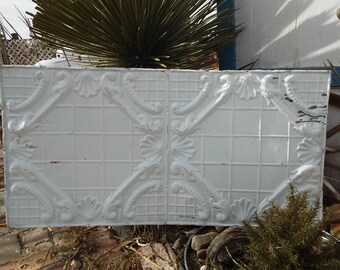 Large, Rustic, Antique Ceiling Tin 24" x 48" Architectural Salvage
