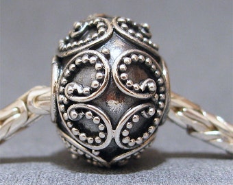 Sterling Silver Slider No. 15 Spacer European Charm Big Hole Bracelet Bead