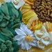 Beautiful Intoxicating Vintage Silk Ribbon Harvest Sunflower Embroidery Luxurious Applique Mint Condition