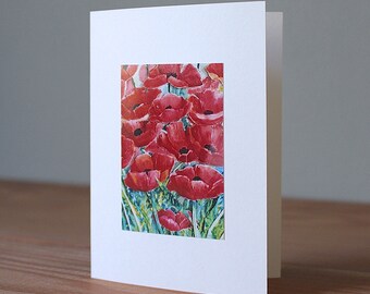 Handmade Poppies Photo Card