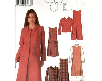 Simplicity 5902, Women's Dress or Jumper and Jacket Pattern, Easy Pattern, Size 4, 6, 8, 10, Uncut Pattern