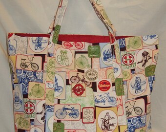 Vintage Red Bicycle Tote