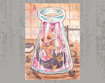 MerMay 2018 Card 28 - Original ACEO, watercolor painting