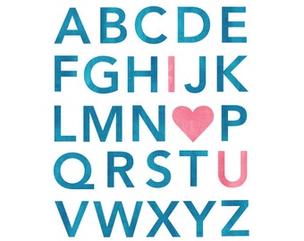 Large Alphabet Wall Decals - Custom Color Alphabet Fabric Wall Decals