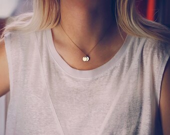 Tiny Initials Necklace, Initial Necklace, disk necklace, Personalized Gift for MOM, Custom Children's Initials Mother necklace, gift for her