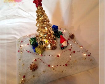Gold Christmas tree holiday decoration