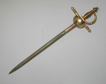 Vintage TOLEDO Souvenir Brass Sword Letter Opener
