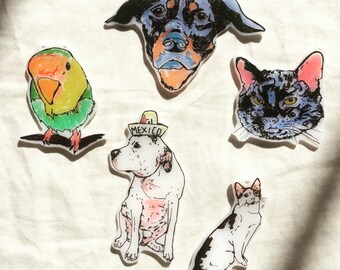 CUSTOM pet jewelry. NECKLACE. Have a hand drawn pendant necklace made of your beloved pet!