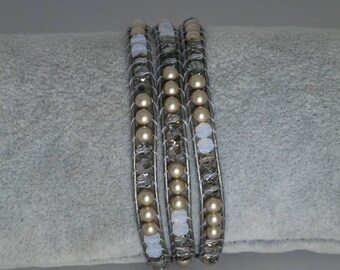 Bracelet woven with Swarovski crystals