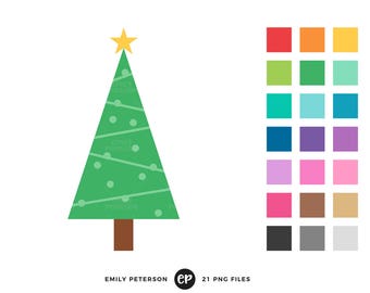 50% OFF SALE! Christmas Tree Clip Art, Christmas Clipart, Tree Clip Art - Commercial Use, Instant Download