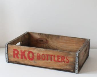 Vintage RKO Bottlers wooden Soda crate - wooden crate - storage crate - collectable crate
