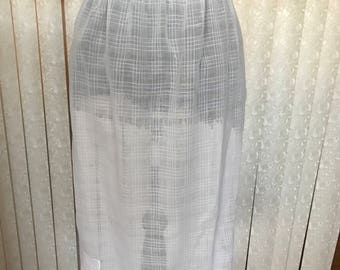Vintage Apron Delicate White,Crocheted Trim