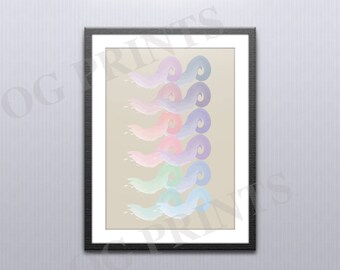 Ombre Waves Watercolor
