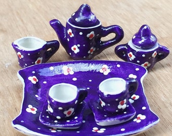 Miniature Tea Set,Miniature Coffee Set,Miniature Drink,Dollhouse Tea set, Miniature Tea Pot,Miniature Coffee,Tea Set,Coffee Set