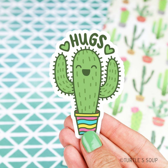 cactus sticker hugs sticker cute folder stickers vinyl