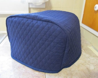 Navy Blue Toaster Cover 4 Slice Kitchen Quilted Fabric Small Appliance Cover Ready to Ship Next Business Day
