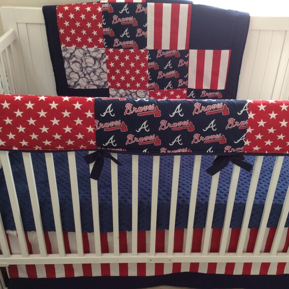 Atlanta Braves Baby Bedding Crib Set Red White Blue Baseball Like This Item