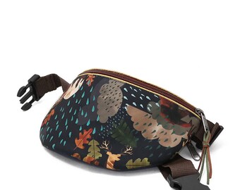 Fanny pack hip bag waist purse Bears and clouds