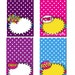 Super Hero Food Tent Printable DIY Set of 4 Pink Blank