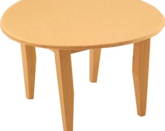 Unfinished Wood Pine Round Kitchen Table (Craft / dollhouse miniature furniture)