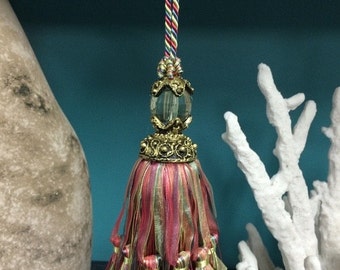 INSTOCK Tassel......1 Whimsical Ribbon Tassel with Crystal Top.....NEW......Current Design...