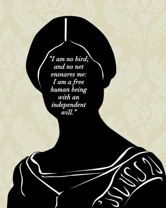 Literary Art Print Jane Eyre I Am No Bird Jane Eyre