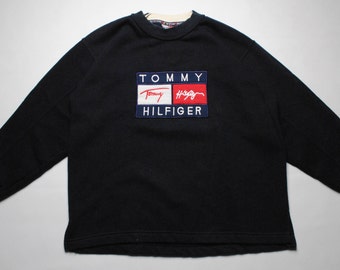 vintage TOMMY HILFIGER sweatshirt big logo SIZE S