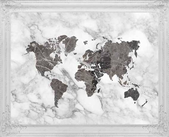 black world map poster marble decor world map art travel