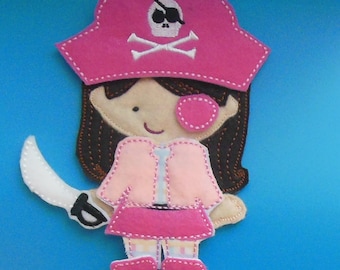 Little Pink Pirate Girl Non Paper Doll and outfit