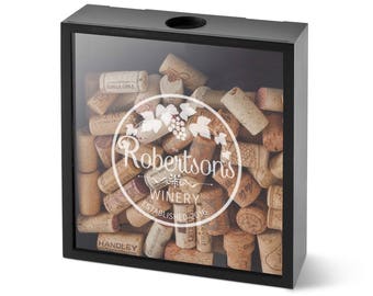 Personalized Wine Cork Display Shadow Box - Personalized Wine Cork display - Gifts for Men - Gifts for Him - Wine Gifts - home bar - GC1657