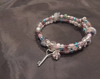 Key to Love - Memory Wire Bracelet