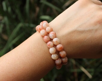 FREE SHIPPING Sunstone bead bracelet