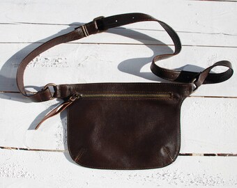 Belt Bag, Fanny Pack for Women, Leather Belt Bag, Brown Leather Bag, Fanny Pack Crossbody, Belt Bag for Woman, Festival Bag, Travel Bag