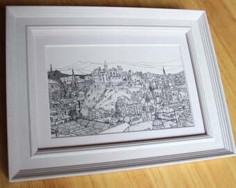 Edinburgh Castle and City Sketch