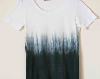 Women's dip dyed top M/green dip dye top