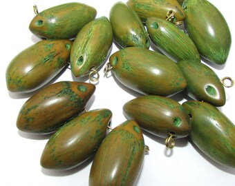 Three Inaja Beads, Green Beads, Organic Beads, Natural Beads, Eco Friendly Beads, EcoBeads