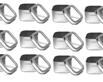 8 oz Clear Top Square Tins- Set of 12