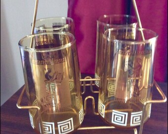 Vintage Glasses and Caddy