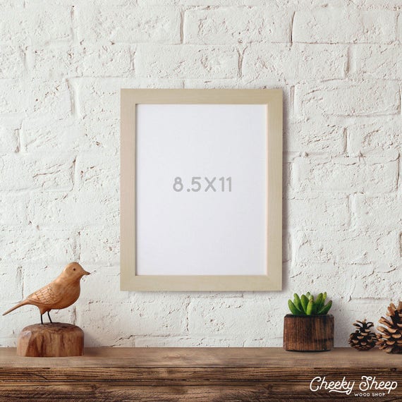 8.5x11 Picture Frame, Document Frame Diploma Frame Pine Frame Craft
