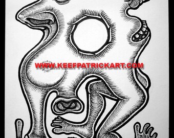 Original Ink Drawing - Biomorphism