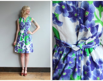 1960s Dress // Malia Hydrangea Floral Dress // vintage 60s dress