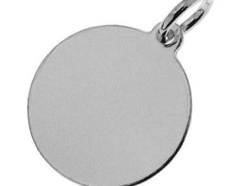 Sterling Silver 12mm Disc Charm Pendant For Engraving PK1 PK5