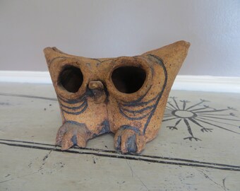 Rustic Pottery Owl Brown Owl Owl Figurine Ceramic Pottery Owl