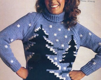 Vintage Christmas jumper knitting pattern novelty PDF instant download - start making it today!