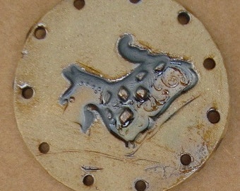 A Dog with Character Scottie Base for Coiled Basket