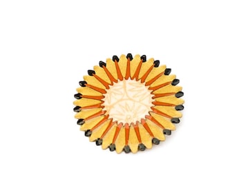Geometric brooch, gold brooch, brooch for scarf or coat, pin, star brooch, gift for her, paper brooch, first anniversary gift, flower brooch