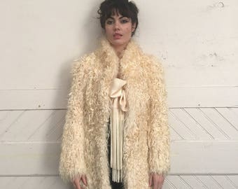 great quality curly mongolian lamb fur coat