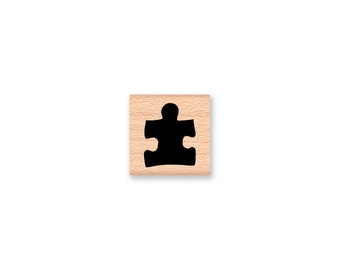 AUTISM SUPPORT Rubber Stamp~Autism Puzzle Piece Symbol~Autism Awareness~Autism Fundraiser~Solid Sillhouette~Small puzzle piece (17-07)